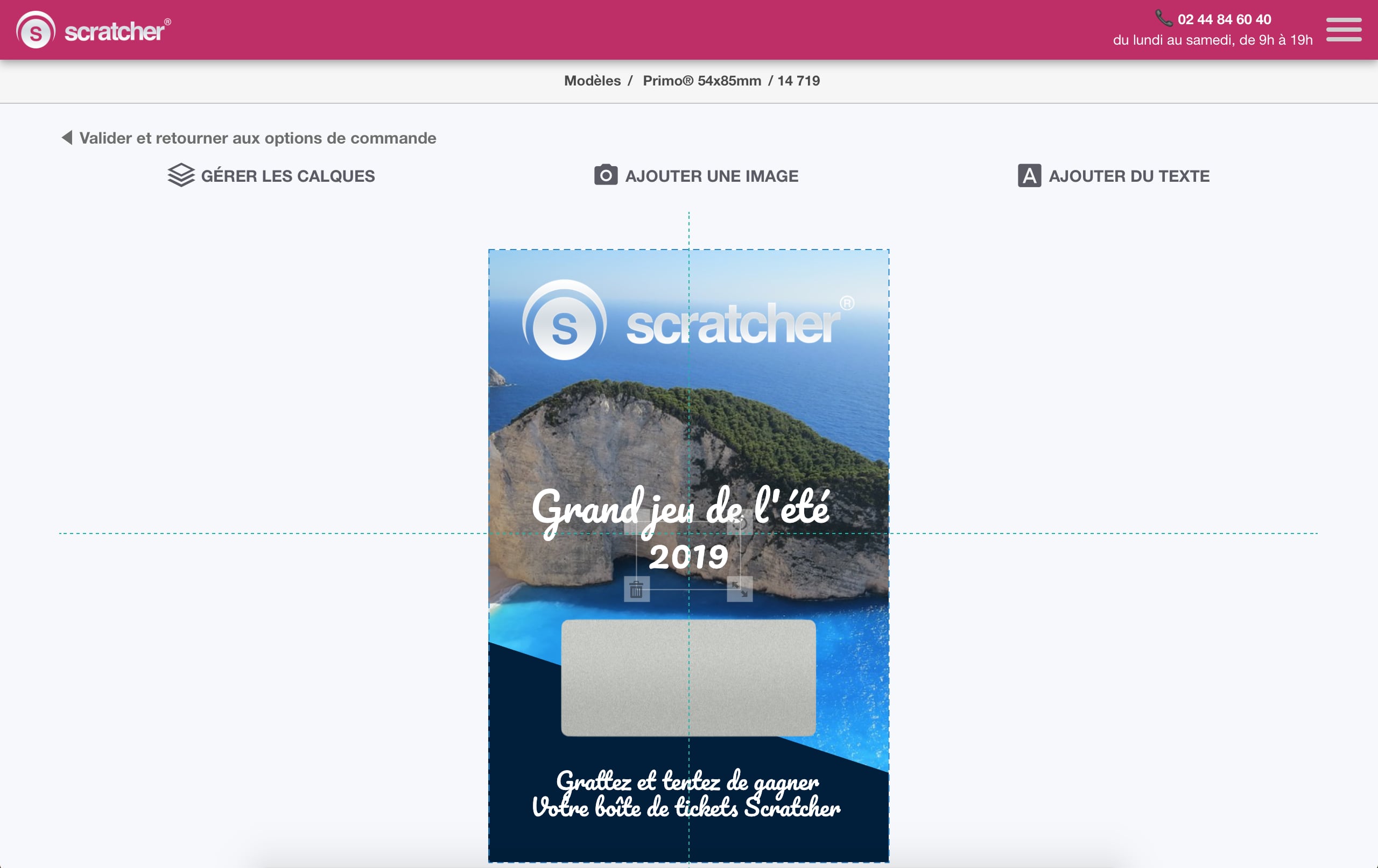 Design your scratch cards online in a few clicks using the configurator at www.scratcher.fr
