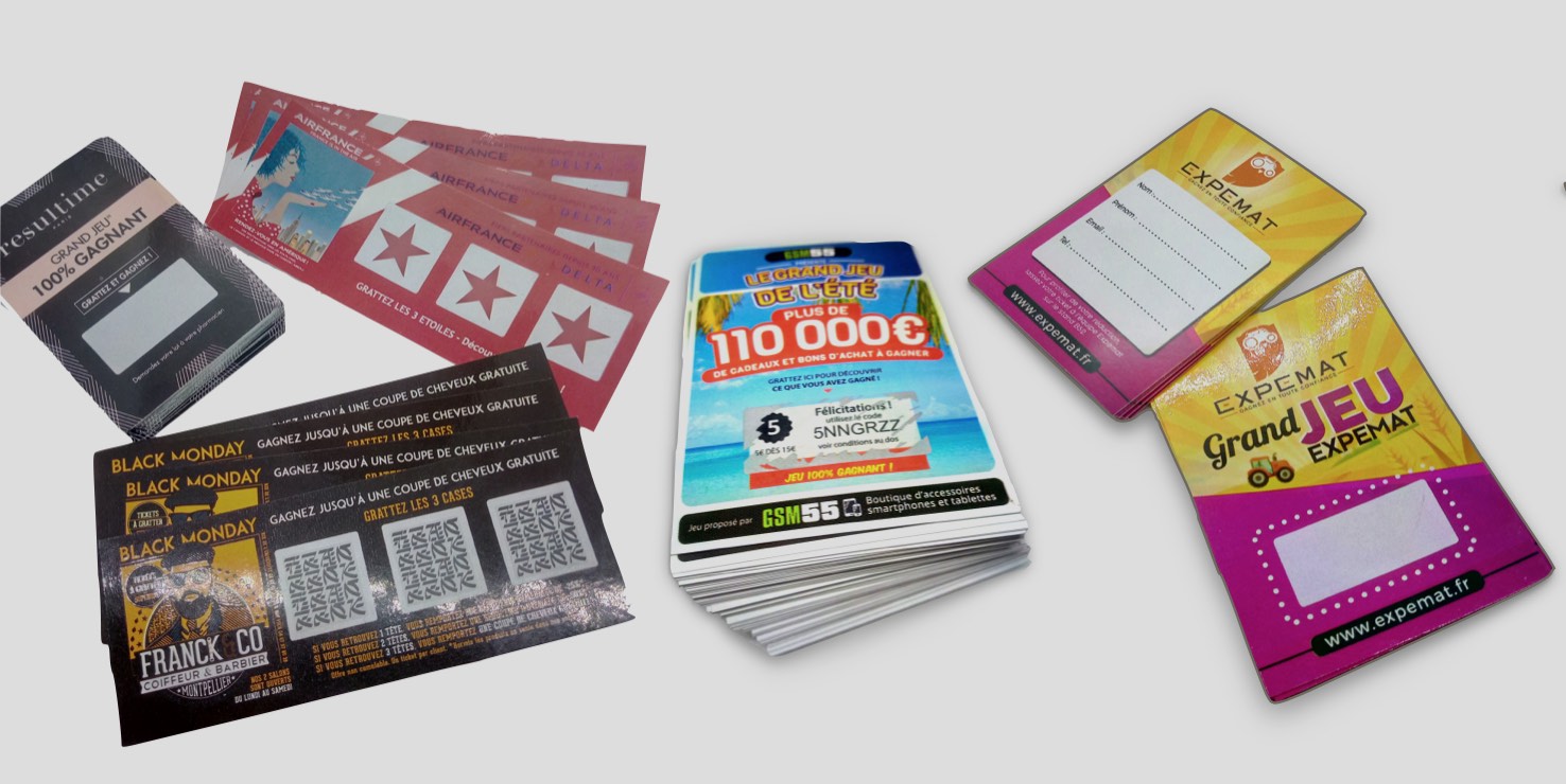 Lorsque l’on a un commerce, on passe beaucoup de temps à essayer de trouver de nouveaux clients. Il existe, pour cela, de nombreuses solutions très efficaces. Cependant, il serait dommage de négliger un pan très important de la survie d’un commerce qui est celui de la fidélisation des clients déjà existants. Ponctuellement, il peut être intéressant de trouver des moyens de les remercier, en leur proposant, par exemple, de gagner des cadeaux. Outre l’aspect ludique de ces opérations commerciales, les clients se sentent aussi valorisés. Et si le jeu à gratter était une belle idée ? Lorsque l’on a un commerce, on passe beaucoup de temps à essayer de trouver de nouveaux clients. Il existe, pour cela, de nombreuses solutions très efficaces. Cependant, il serait dommage de négliger un pan très important de la survie d’un commerce qui est celui de la fidélisation des clients déjà existants. Ponctuellement, il peut être intéressant de trouver des moyens de les remercier, en leur proposant, par exemple, de gagner des cadeaux. Outre l’aspect ludique de ces opérations commerciales, les clients se sentent aussi valorisés. Et si le jeu à gratter était une belle idée ?